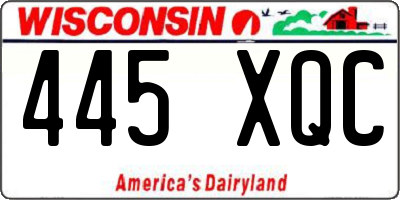 WI license plate 445XQC