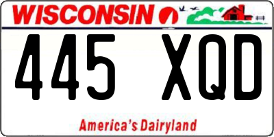 WI license plate 445XQD