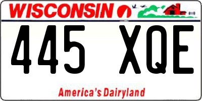 WI license plate 445XQE