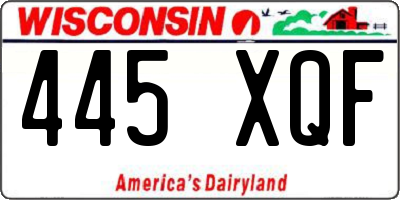 WI license plate 445XQF