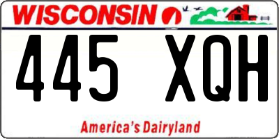 WI license plate 445XQH