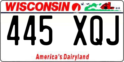WI license plate 445XQJ