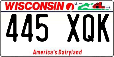 WI license plate 445XQK