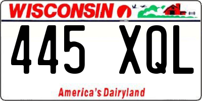WI license plate 445XQL
