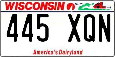 WI license plate 445XQN