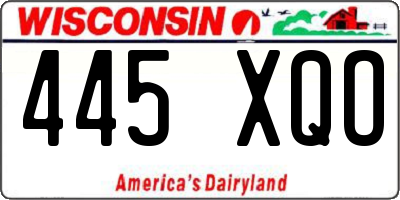 WI license plate 445XQO