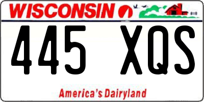 WI license plate 445XQS