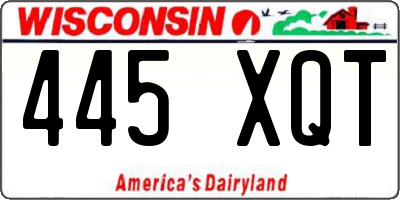 WI license plate 445XQT