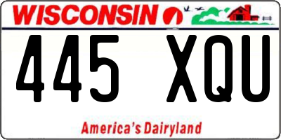 WI license plate 445XQU