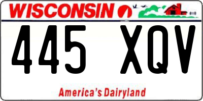 WI license plate 445XQV