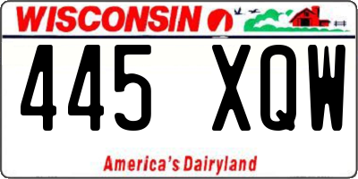 WI license plate 445XQW