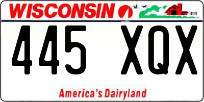 WI license plate 445XQX