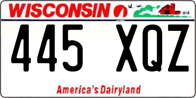 WI license plate 445XQZ