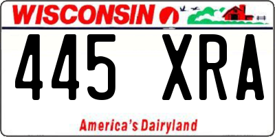 WI license plate 445XRA