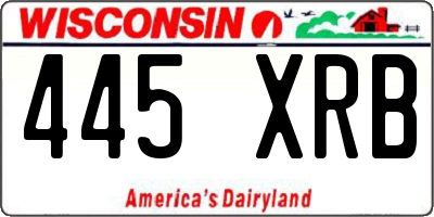 WI license plate 445XRB
