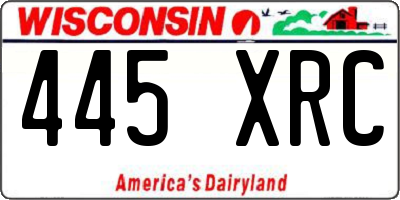 WI license plate 445XRC