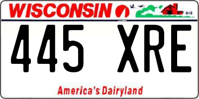 WI license plate 445XRE