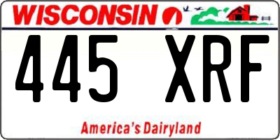 WI license plate 445XRF