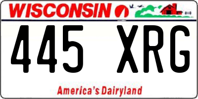WI license plate 445XRG