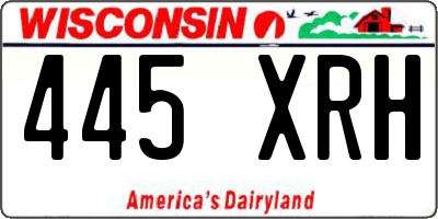 WI license plate 445XRH