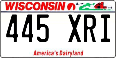 WI license plate 445XRI