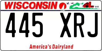 WI license plate 445XRJ