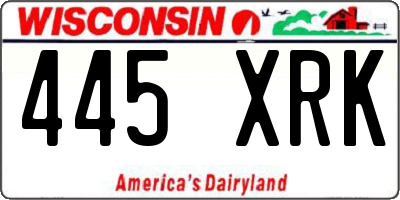 WI license plate 445XRK
