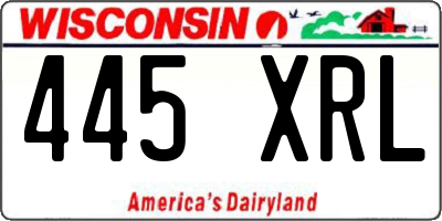 WI license plate 445XRL