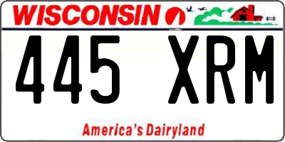 WI license plate 445XRM