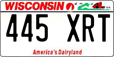 WI license plate 445XRT