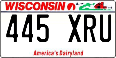 WI license plate 445XRU