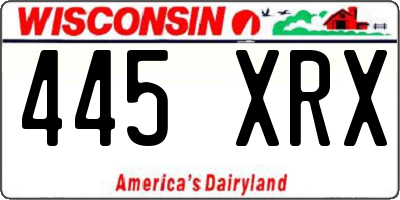 WI license plate 445XRX