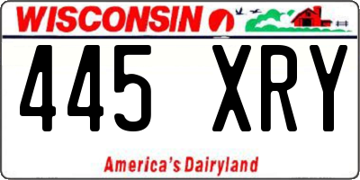 WI license plate 445XRY