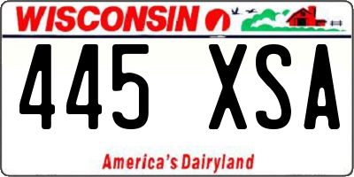 WI license plate 445XSA