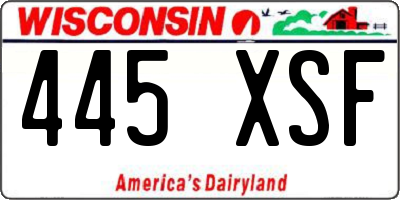 WI license plate 445XSF