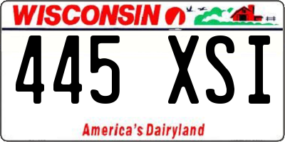 WI license plate 445XSI