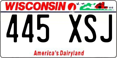 WI license plate 445XSJ