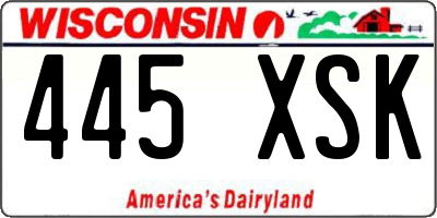 WI license plate 445XSK