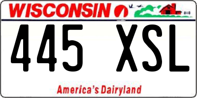 WI license plate 445XSL