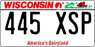 WI license plate 445XSP