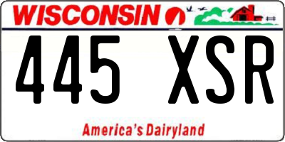 WI license plate 445XSR