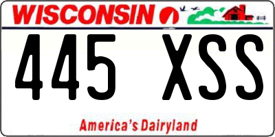 WI license plate 445XSS