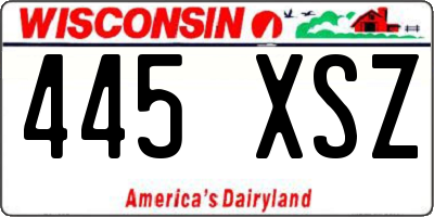 WI license plate 445XSZ