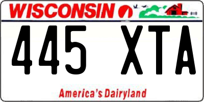 WI license plate 445XTA