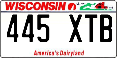 WI license plate 445XTB