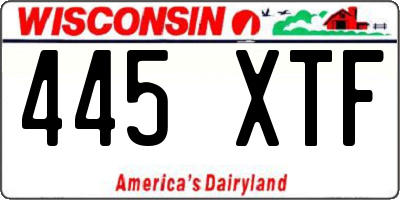 WI license plate 445XTF