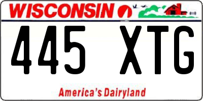 WI license plate 445XTG