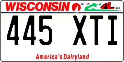 WI license plate 445XTI