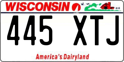 WI license plate 445XTJ
