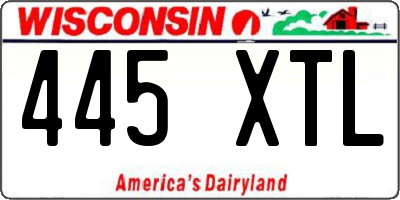 WI license plate 445XTL